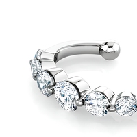 Boucles d'oreilles manchette rondes dégradées en or 18 carats avec halo de diamants de laboratoire, bijoux de déclaration pour femme