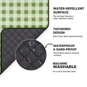 Green Lightweight <b>Picnic</b> <b>Blanket</b> Thickened Machine-washable <b>Waterproof</b> Foldable Easy Carry for Outdoor Activities All - Product Image 3