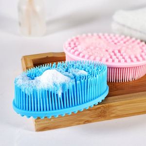 Épurateur de corps en silicone facile à nettoyer Lathers bien brosse de bain longue durée (bleu) - Product Image 2