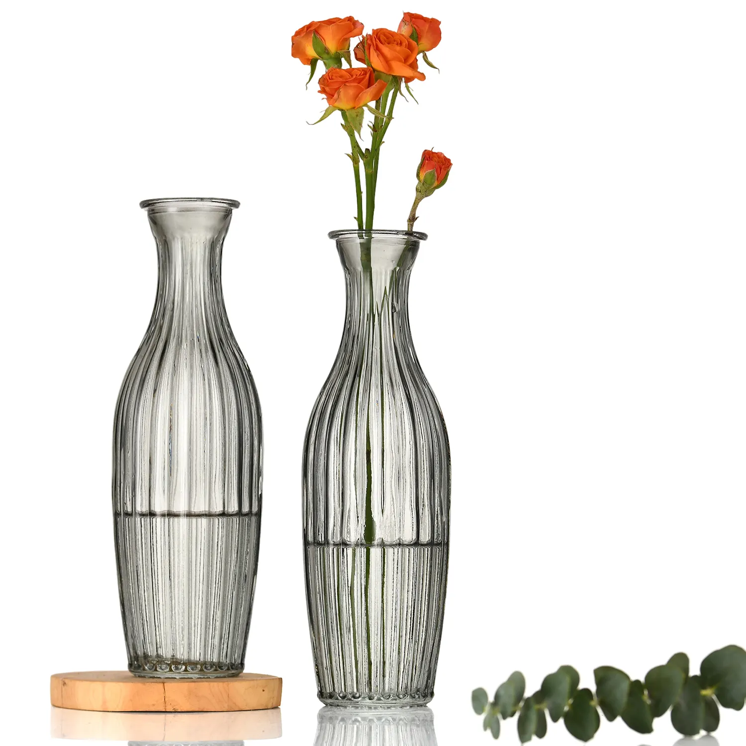 Vaso di vetro colorato diretto in fabbrica vaso semplice per la disposizione di nozze della decorazione domestica