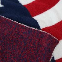 Plaid en fil de plumes tricoté drapeau américain, motif étoiles et rayures rouge, blanc, bleu, portable pour voyage, décoration patriotique pour la maison
