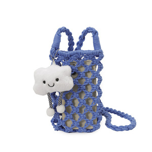 Sac bandoulière ajouré tissé à la main motif nuage hawaïen mignon pour téléphone, collection Printemps 2026, idéal pour les vacances d'été et les loisirs - Product Image 2