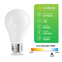 Ampoule LED haute luminosité 12W, 1000LM, 6500K, durée de vie 10000H, directement de l'usine, 220-240V, large plage de tension