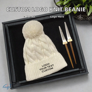 หมวกบีนนี่ไหมพรมปักลายสำหรับฤดูหนาวแบบยูนิเซ็กซ์ หมวกบีนนี่อะคริลิค ปักโลโก้ หมวกปักโลโก้แบบกำหนดเอง หมวกบีนนี่แบบกำหนดเอง - Product Image 2