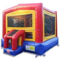 Combo de trampolín de castillo inflable para interior/exterior de tamaño personalizado de 4x4m con material de PVC para niños de 4 años de edad, uso en parque de trampolín