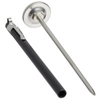 Thermomètre de cuisine analogique à cadran de 1 pouce avec sonde en acier inoxydable de 5 pouces et clip de poche pour torréfaction de café et mousseur à lait