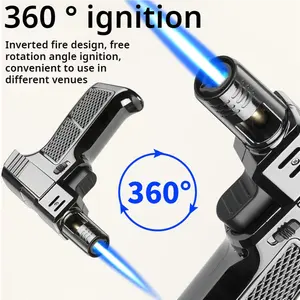 New style BBQ Hand-held Spray Gun Windproof Inflatable Butane Cigar Gas gun Lighter With Safety Lock torch lighter