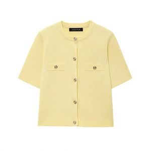 Maxfree New Women's Fashion Casual Short Sleeve Simple All-match Knitted Cardigan Jacket - Product Image 1