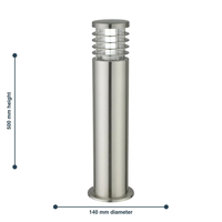 E27 extérieur pelouse borne lampe décorative étanche en acier inoxydable persiennes PC abat-jour LED Source pour application paysagère