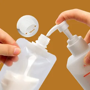 Factory Custom Printing Stand Up Packaging Washing Hand Soap Liquid Refill Bag With Plastic Spout