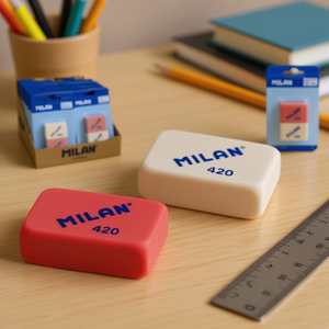 Milan Eraser 420 Red And Beige For School And Office Use - Product Image 2