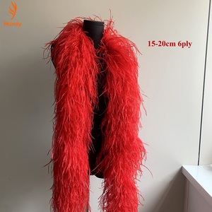 Écharpe en plumes d'autruche épaisse à 6 plis, garniture de luxe pour robes de soirée, tenues de cosplay et décoration de maison pour les fêtes - Product Image 3
