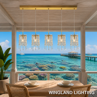 Nouveau Lustre LED en Fer Cristal pour Restaurant, Design Créatif pour Salle à Manger, Bar, Café, Réception, Lampes Modernes Simples et Faciles à Installer