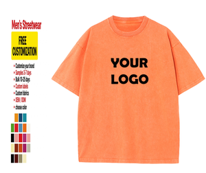 T-shirt Oversize da Uomo in Cotone Pesante con Lavaggio Acido, Vestibilità Boxy, Stile Streetwear, <span class=keywords><strong>Stampa</strong></span> Grafica Personalizzata di Alta Qualità - Product Image 1