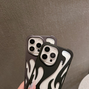Funda Mate Calada en Forma de Llama para iPhone 12 13 14 15 Pro Max, Cubierta Esmerilada Transpirable con Disipación de Calor y Anticaídas - Product Image 2