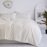 Haute qualité 100% Polyester hiver automne imprimé fleuri couverture Double face Textile de maison tricoté Technique