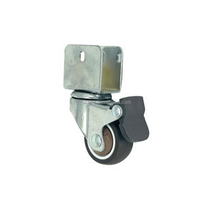 U-förmige seitlich montierte Rollen mit Bremse <span class=keywords><strong>TPR</strong></span> <span class=keywords><strong>Rubber</strong></span> Mute Solid Wheel für Möbel - Product Image 1