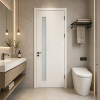 Puerta Interior Abatible de Madera Maciza con Pintura Ecológica a Base de Agua, Anti-UV, Insonorizada, para Dormitorio, Villa, Moderna
