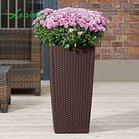 Pot Bunga & Planter Plastik Nordik Silinder Tinggi Ukuran Besar untuk Ruang Tamu Dalam Ruangan Modern, Wadah Pot Tanaman Grosir