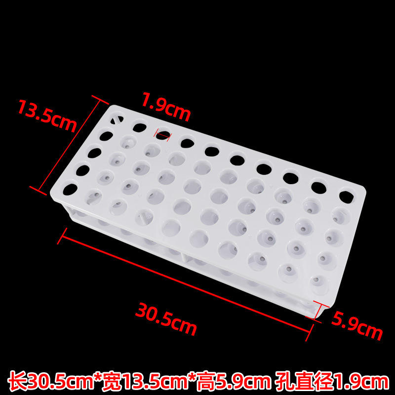 Gradilla para tubos de ensayo de 50 pocillos, blanca