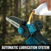 Tronçonneuse sans fil sans balais de 8 pouces, mini-scie électrique 21V alimentée par batterie avec lubrification automatique pour la coupe du bois