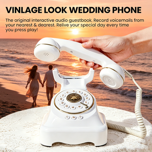 Nuovo Guestbook Audio: Telefono Vintage per Matrimoni, Registrazione Messaggi Voicemail, Noleggio per Eventi e Feste, Vendita Diretta dalla Fabbrica - Product Image 1