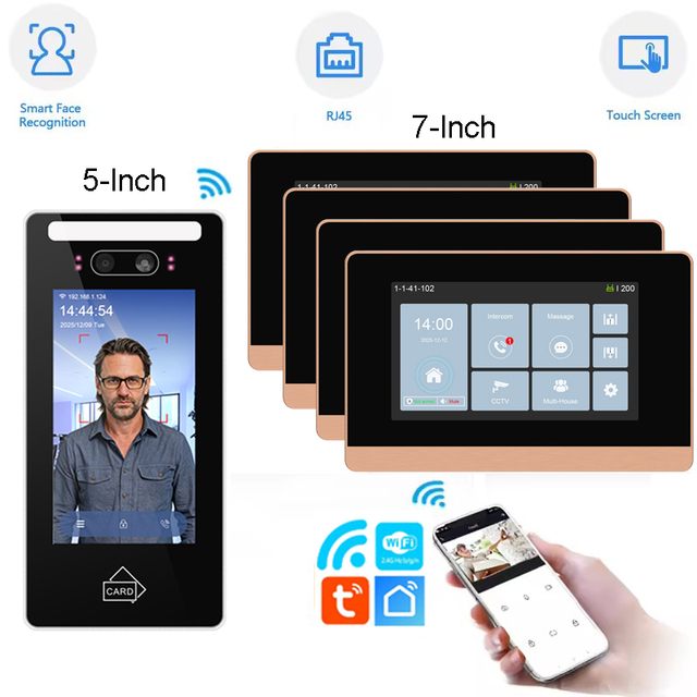 Facial/Palm Recognition Time Attendance Device With WIFI, TCP/IP Network Video Intercom System