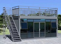 Maison conteneur murale en verre transparent, showroom mobile, salle de réunion modulaire esthétique, bureau de chantier portable
