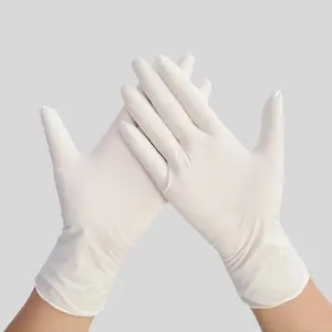סיטונאי באיכות גבוהה לבן לטקס כפפות אבקת משלוח מעבדה בדיקה חד פעמיות כפפות