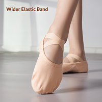 Chaussons de danse souples en toile personnalisables de haute qualité, à enfiler, professionnels, pour enfants et filles, doublure en coton rose, cuir véritable