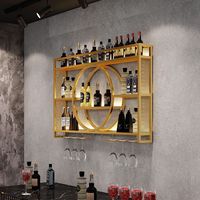 Support mural pour bouteilles d'alcool, présentoir flottant en fer pour vin, pour magasin de détail ou bar