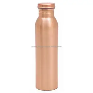 100% Copper Metal Shiny Polished Finishing Copper Water Bottle Best for Outdoor Camping Traveling Water By M. R. S. EXPORTS