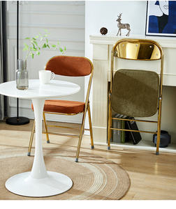 Silla Plegable Moderna de Estilo Antiguo BILIDO, con Patas de Tela de Pana, para Banquetes, Catering, Apartamentos, Almacenes, Comedor - Product Image 5