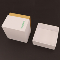 Boîte cadeau en papier personnalisée avec couvercle et base carrés pour plantes en pot, idéale pour les succulentes