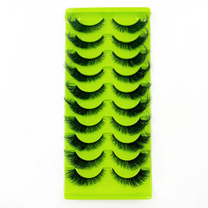 Shein/Temu/muchos pares de pestañas postizas de pelo sintético explosivo semihechas a mano <span class=keywords><strong>ojos</strong></span> de zorro esponjoso pelo frito desordenado naturaleza 3D - Product Image 6