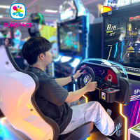 Funspace Vente en gros de simulateur de conduite de voiture, borne d'arcade à pièces, écran vidéo de 55 pouces, jeu de course automobile pour centre de jeux
