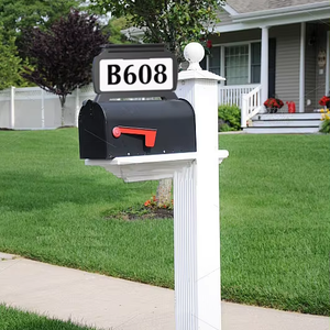 Señal de dirección <span class=keywords><strong>solar</strong></span> Número de casa, Señal de dirección iluminada Impermeable para buzón de puerta de casa de patio - Product Image 1