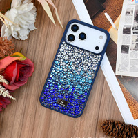 Étui de téléphone PC antichoc luxueux, glamour et étincelant avec diamants pour mariages et soirées, pour iPhone 17 Pro Max