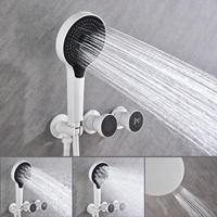 Ensemble de douche encastré en laiton avec douchette pluie et jet, cartouche céramique, mitigeur de douche encastré moderne pour salle de bain, blanc intégré