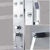 Contrôle de douche intelligent mural de style européen Panneau de douche thermostatique en alliage d'aluminium mat Modèles de pulvérisation à jet doux brossé