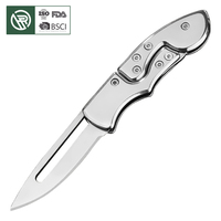 Couteau pliant élégant en acier massif, poli miroir, mini-outil EDC, couteau utilitaire léger et compact pour le camping en plein air