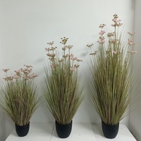 Bouquet de fleurs artificielles réalistes en PVC souple, moderne, respectueux de l'environnement, fleurs en dentelle, plante en pot, arrangement de scène, roseau, chien
