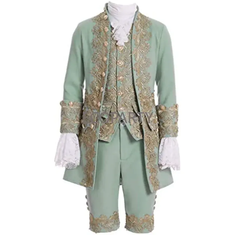 Do século 18 britânico Mens Gentleman Cosplay Terno Victorian Renaissance Roupa Marie Antoinette Traje dos homens Rococó Outfit