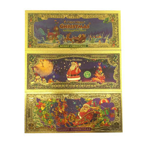 Санта-Клаус позолоченная банкнота, реквизит для банкнот, США, 2 доллара, искусство и ремесла для банкнот, Рождественский подарок - Product Image 3