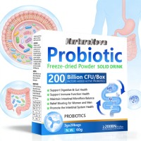 Poudre de boisson solide probiotique lyophilisée, 60g, 20 sachets individuels de 3g, 200 milliards d'UFC actifs, pour adultes, améliore la santé, approvisionnement direct usine