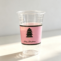 Eénmalig gebruik, voedselveilige PET plastic bekers, transparant, voor koude dranken, met deksels, aangepaste logo's, geschikt voor koffieshops, restaurants en sappen.