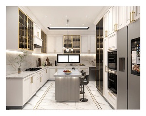 บานพับแบบนุ่มหรูหราตู้ไม้ตู้ไม้โอ๊คสีขาวตู้ครัวครัวสมบูรณ์แบบทันสมัย - Product Image 4