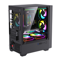 LOVINGCOOL Casing Komputer Desktop Mid Tower Kaca Temper Berkualitas Tinggi Custom, Casing Gaming PC Gamer Usb3.0 MAtx