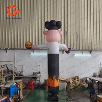 Sky Dancer publicitaire gonflable personnalisé en forme de cochon chef BBQ pour restaurant