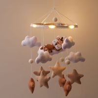 Pendentif transfrontalier en peluche pour poussette, landau et trotteur, motifs baleines, étoiles et nuages - Apaise et console les nourrissons
